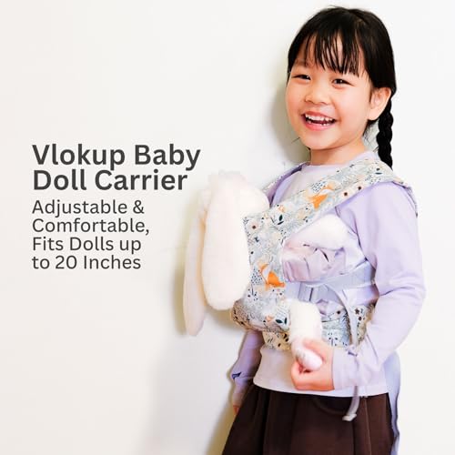 Baby Doll Carrier, Adjustable Doll Carrier for Little Girls, Front & Back Wear, Made with Soft Fabric, Fits Dolls & Stuffed Animals up to 20 Inches, Wildflower, WoodlandAnimal - style: Woodland Animal