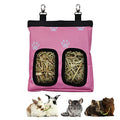 RIOUSSI Guinea Pig Hay Feeder, Hanging Rabbit Hay Feeder Bag. Pink Paws | Upgraded Double Layer Fabric | Bite Resistant | Cleaner Hay & Less Mess | Small Animal Hay Holder for Bunnies & Chinchillas - color: Pinkpaws