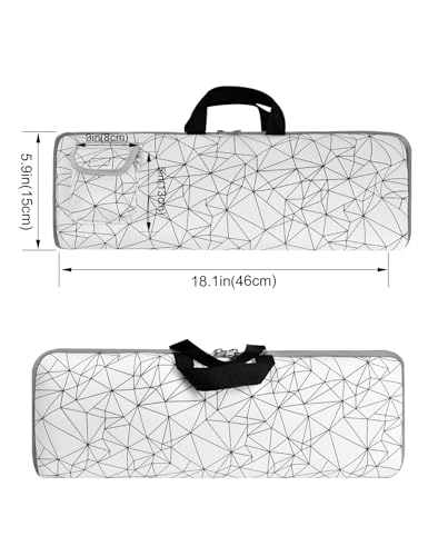 Keyboard Sleeve Travel Case for Logitech Mk270 Keyboards | Rugged Neoprene Construction Zipper Mouse Storage and Cable Storage Pouch(White) - color: Whtie