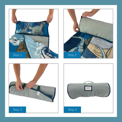Jurassic World 24"(W) X 45"(L) Soft Toddler Nap Mat with Pillow and Blanket Perfect for Preschool, Daycare, and Travel (100% Official Licensed Product) - color: Jurassic World