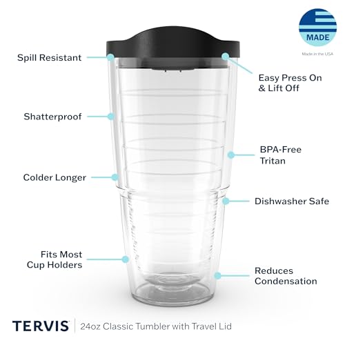 Tervis Disney Fundamentals Collection Made in USA Double Walled Insulated Tumbler Travel Cup Keeps Drinks Cold & Hot, 24oz, Mickey - color: Mickey, size: 24 Ounces