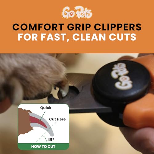 Nail Clipper for Large Dogs & Cats, Quick Sensor Safety Guard | Heavy Duty Trimmer for Thick Nails, Stainless Steel Blades, Grooming Tool for Pets, Non-Slip Handle Built-in Nail File - size: Large