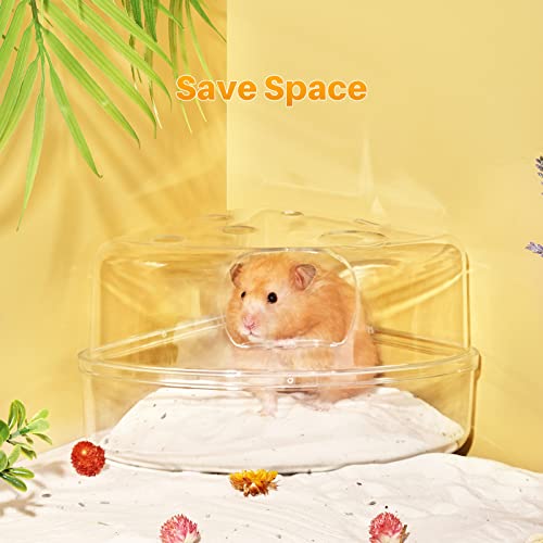 BUCATSTATE Hamster Sand Bath Container Large Transparent Hamster Toilet for Dwarf Pets Small Animals Cage Accessories (Transparent, Large) - color: Transparent, size: L