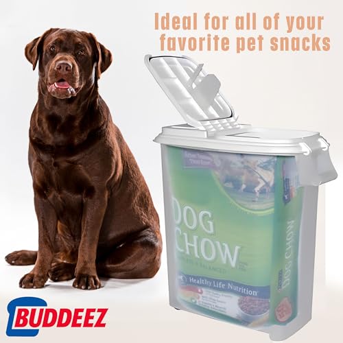 Buddeez 80-Quart Roll-Away Pet and Large Animal Food Dispenser with Scoop