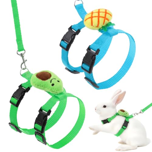 2PCS Bunny Harness and Leash Guinea Pig Leash | Kitten Harness and Leash Set for Guinea Pig Ferret Cat Puppy Duck Small Pets Outdoor Walking - style: B