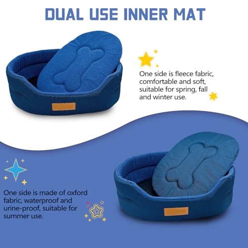 Rabbit Bed,Soft & Washable Bunny Bed with Cozy Removable Mat, Small Animal Cuddle Cup Hideout for Guinea Pig,Chinchilla, Hedgehog, Ferret (Blue) - color: Blue