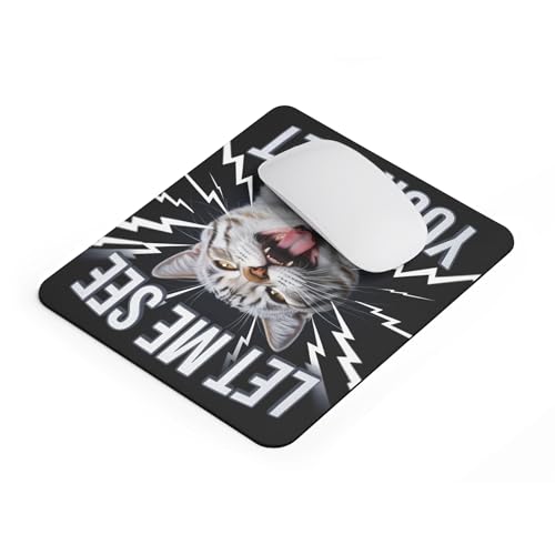 Mousepad Funny Cat Meme Let Me See Your Feet Hilarious Animal Expression Joke Humor Desk Accessory Unique Sarcastic Style Computer Mouse pad Novelty Gaming Mouse Mat Cool Office Decoration - color: Cat Meme