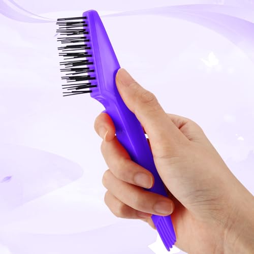 Yaomiao 2 Pcs Hair Brush Cleaner Tool 2-in-1, Purple Hairbrush Cleaner for Removing Hair Dust, Mini Comb for Removing Dirt, Home Salon Use - color: Purple