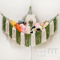 Stuffed Animal Hammock with Weaving Tassels and Beads Avocado Green - color: Avocado Green