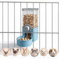 41 oz Hanging Gravity Feeder for Small Animals, Rabbits & Guinea Pigs | Adjustable Cage Height | No-Open-Cage Refill | Space-Saving | Clear Reservoir | Versatile Food Compatibility - color: Blue