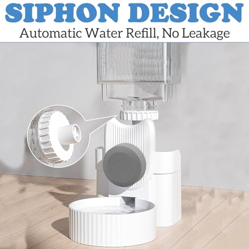 kathson Rabbit Gravity Auto Feeder Set 35oz Hanging Automatic Food Water Dispenser Cage Automatic Feeder Set for Rabbit Chinchilla Guinea Pig Hedgehog Ferret Kitty Puppy (Grey) - color: Gray