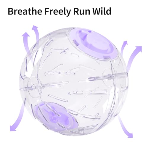 7.9 Inch Hamster Ball, Running Ball Toy, Transparent, Breathable, Reduce Stress, Promote Exercise Health, Easy to Clean, Hamster Accessory, for Syrian Dwarf Hamster, Gerbils, Mice, Small Pets, Purple - color: Purple