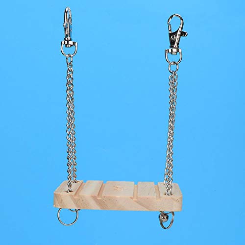 GLOGLOW Hamster Swing, Wooden Swing Hanging Bed with Hanging Chain | Hammock Cage Exercise Molar Toy for Guinea Pig Rat Gerbil Dwarf Hamster