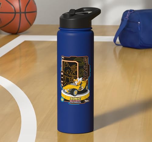 Sonic Racing CrossWorlds - Tails Stainless Steel Insulated Water Bottle - color: Royal Blue