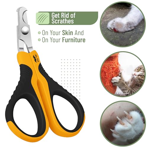 Mr. Pen- Cat Nail Clipper, Stainless Steel | Professional Sharp Cat Claw Trimmer for Small and Medium Cats, Pet Nail Clipper with Sturdy Non Slip Handle - color: Orange/Black