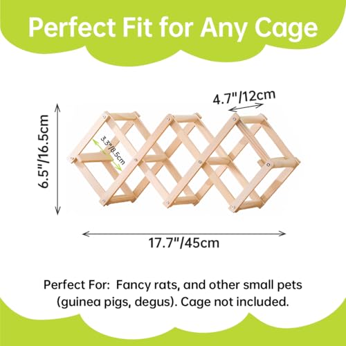 Wooden Rat Climbing Toys for Pet Rats - Natural Cage Accessories,Climbing Ladder,Hanging Enrichment Toys for Fancy Rats,Fun & Safe Play & Chew Activities,S - size: Small