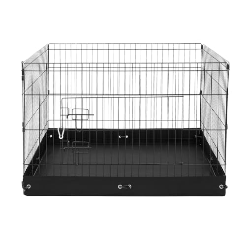 VEVOR Dog Playpen, 4 Pcs 24 x 36 in Panels Foldable Metal Pet Exercise Pen, Dog Fence Indoor and Outdoor Pen with Door and 600D Oxford Fabric Bottom Pad, for Dogs, Cats and Other Small Animals - size: 4 panels 24*36in, style: Playpen + Bottom Pad