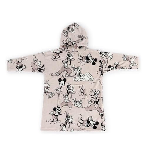 Jay Franco Wearable Throw Blanket – Kids Oversized Plush Hooded Blanket with Pocket, Ultra Soft Cozy Fleece Throw for Lounging, Travel, Gray - Mickey and Friends, 24x32 - Kid - color: Gray - Mickey and Friends, size: Kid