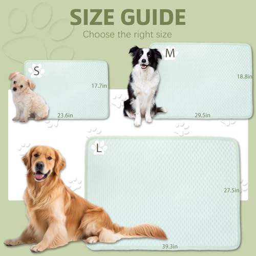 SOMOYA Cooling Mat for Dogs Non-Slip Arc-Chill Pads | Cooling Pad for Dogs Q-Max 0.45 Foldable Washable Absorbs Pet Heat Fast Suit for Indoor Outdoor Summer Use for Cats Dogs - color: Green, size: Medium (29.5x18.8 IN)