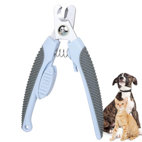 Blue Large Dog Nail Clipper with Guard Dog Nail Trimmer | Stainless Steel Blade,Ergonomic TPR Overmolded Handle,Cat Nail Trimmer,Cat Nail Clipper,Cat Toenail Clipper,Pet Nail Trimmer - color: Blue, size: 6.22in/15.8cm