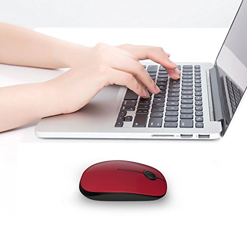 VssoPlor Wireless Mouse, 2.4G Slim Computer Laptop Mouse, Black and Red | Portable Mouse, Plug & Play USB Nano Receiver, Quiet Silent Optical Mice for Notebook, PC, Laptop, Computer, Windows, Mac - color: Black and Red