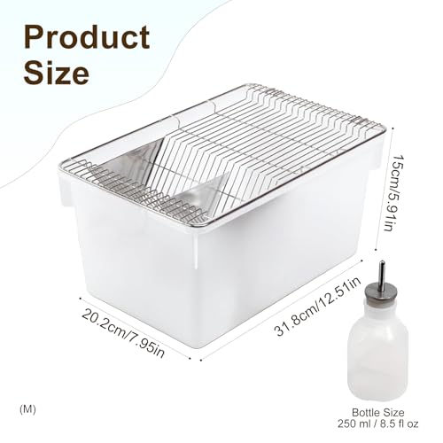 Lab Mouse Cage, Laboratory Rat Rodent Breeding Cage, Small Animal Cage, Mouse Breeding & Weaning Cage (M) - size: 12.5"L x 8.0"W x 5.9"H