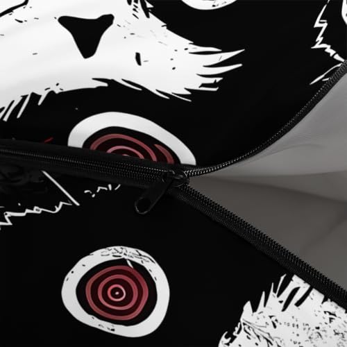 AILONEN Midnight Meow Sleeping Bag, Charcoal Cat Eyes Crescent Graphic, Portable Camp Sack Sleepover Style - color: Black Cat