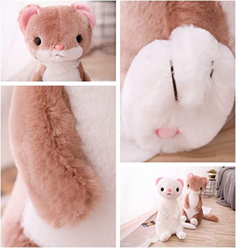 Ferrets Plush Pillow, Kawaii Stuffed Animal Doll Pillow 20 Inch (White) - color: White