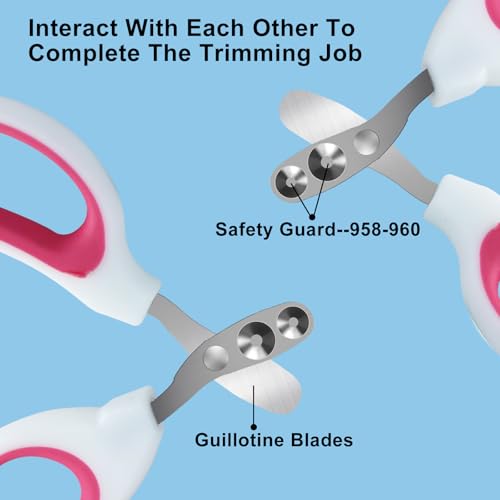 Cat Nail Clippers, Dark Pink | Pet Nail Clippers, Cat Claw Trimmers, 2mm & 3mm Circular Cutting Holes - color: Pink, size: Double Hole