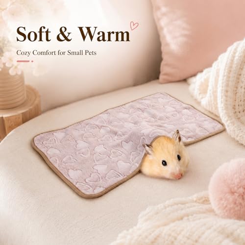 Grddaef Guinea Pig Fleece Blankets 6 Pieces Waterproof & Washable Small Animal Cage Liners Sleep Mat Bedding Pad for Hamster Chinchilla Rabbit Hedgehog (M-24 x 16 Inch) - size: M-24 x 16 Inch
