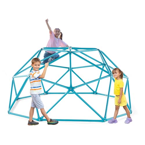 Plum Play Deimos, Jungle Gym, Climbing Dome Toys for Toddlers, Outdoor Play Equipment, Monkey Bars for Kids, Playground, Durable, Metal, Rust Resistant, Easy Assembly, Ground Anchors, Ages 3+, Teal - size: 4ft