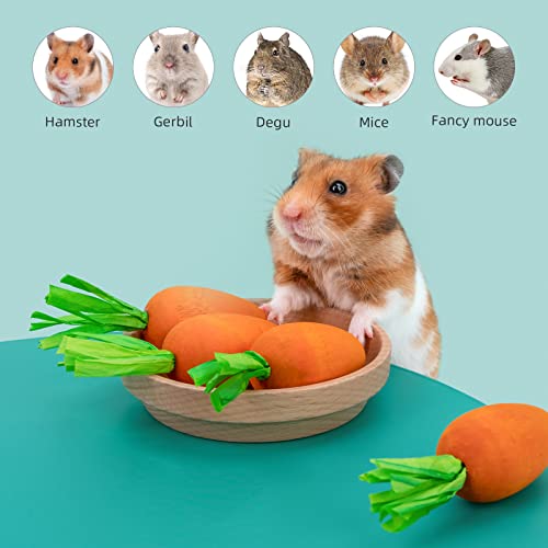 Niteangel Hamster Chew & Decor Toys: Pack of 6 Carrot-Shape & Beech Wood | Chew-Friendly Design to Control Tooth Overgrowth for Syrian Dwarf Hamster Gerbils Mice Lemming Degu or Other Small-Sized Pets - size: Carrot-Shape