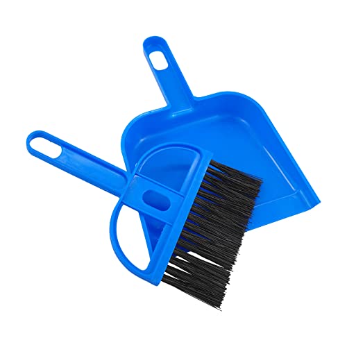 WishLotus Mini Dustpan and Brush Set, Portable Exquisite Pet Waste Cleaning Kit, Hamster Sand Scooper Cage Cleaning Tool for Small Pets Guinea Pigs Hedgehogs Hamsters Chinchillas Rabbits (Dark Blue) - color: Dark Blue