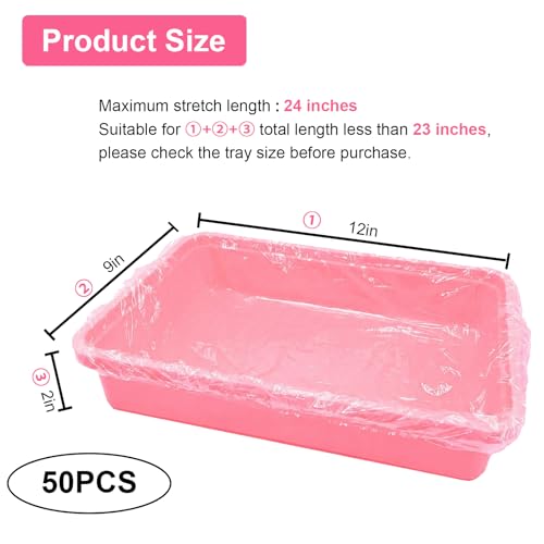 Disposable Rabbit Cage Liners, 50 Pcs Small Animal litter box Liner Bags | Quick Cleanup Leak-Proof Transparent Elastic Opening Pet Toilet Tray Film for Bird Guinea Pig Bunny Chinchilla - size: L+W+D<24 inches