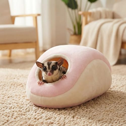 Computer Mouse-Shaped Small Animal Nest, Sugar Glider Pouch, Washable Mini Pet House for Hamster, Hedgehog, Sugar Glider, Guinea Pig, 8×16cm(Grey)