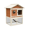 2-Tier Wooden Rabbit Hutch, Outdoor Bunny Cage with Pull-Out Tray, Ramp, Waterproof Roof, Large Space Pet House for Rabbit Guinea Pig Chicken, Indoor Outdoor Small Animal Habitat（96484）