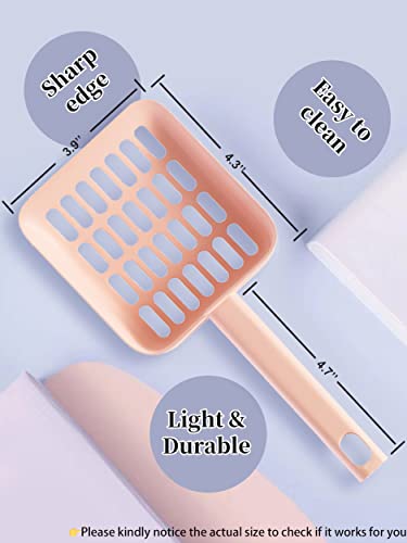 Cat Litter Scooper with Caddy Holder, Cat Scooper for Litter Box with Stand, A Nice Addition to cat Litter Tray Box, Store The cat Litter Scoop When not in use, Modern, Durable and Cute -Light Pink - color: S-Pink