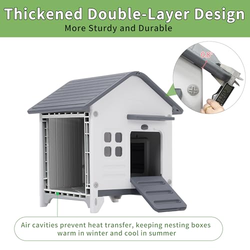 Plastic Rabbit Cage Outdoor Indoor, Bunny Cage Guinea Pig Cages Enclosure | Waterproof Rabbit Hutch Leak-Proof Pull-Out Tray&Chew-Proof, Easy-Clean & Ideal for Small Animal Cage Enclosure - size: 25.6"L x 20.1"W x 27.2"H