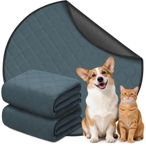 Siedihit Washable Reusable Pet Pee Pads, Absorbent Non-Slip Training Mat | for Dog Cat Rabbit Puppy Kitten, Whelping Playpen Crate Bed Cage Home Indoor Outdoor (Medium - 2pack, Round) - size: Medium - 2pack