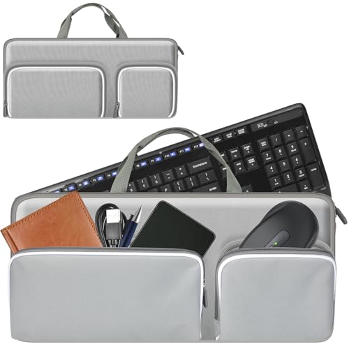 Keyboard Carrying Case for Logitech MK270 MK345 MK335 MK955 | For Office Users, Commuters, and Travelers; Organizer with Mouse and USB Receiver Pocket, Case Only - Gray - color: Grey