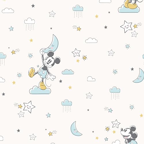 Lambs & Ivy Disney Baby Moonlight Mickey Mouse Fitted Crib Sheet - White - color: Moonlight Mickey, size: Standard Crib