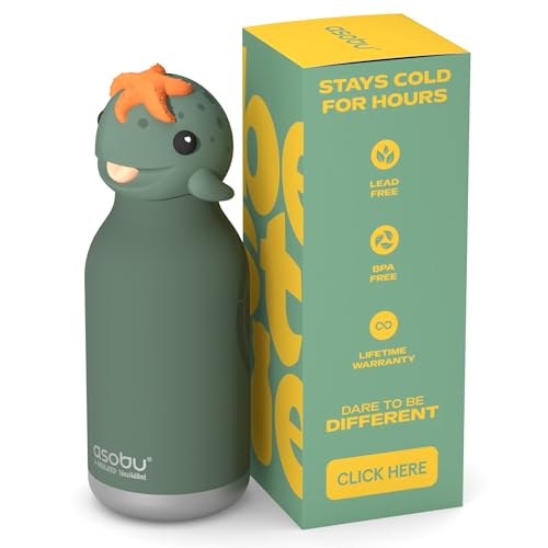 asobu Bestie Water Bottle, Cute Collectible Character, Leak Proof, BPA Free | 16 oz, Stays Cold 24 Hours, Double Wall Vacuum Insulation, Food Grade Stainless Steel, Spill Resistant, Great Gift Idea - color: SHELDON THE TURTLE