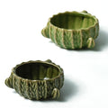 2 Pack Green Cactus Ceramic Hamster Food Bowl Anti-Tip Water Dish | Durable & Heavy Duty Ceramic Feeding Drinking Bowl for Gerbil Mouse Chinchilla Hedgehog Guinea Pig, Cute Desert Cactus Decor