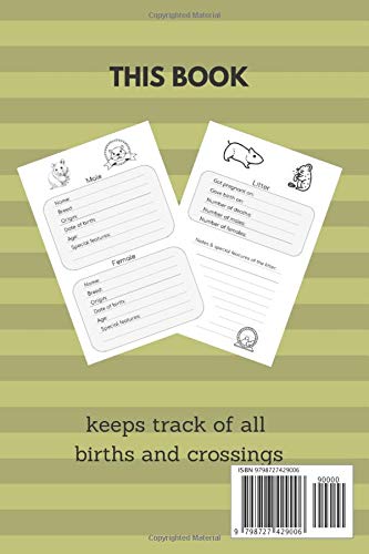Notebook for my Dwarf Hamsters: 6x9 paperback for more than 50 entries, all regrowths and crossings in view, ideal book for hamster breeder, perfect suitable as a gift as well
