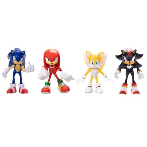 Sonic The Hedgehog 2.5" Best of Modern Sonic Action Figures, Includes Sonic, Shadow, Tails, and Knuckles