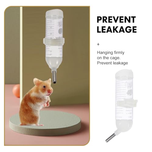 Abaodam 4 Pack Hamster Water Bottle Leakproof Roll Ball Kettle Hanging Water Dispenser for Small Pets Plastic Drinking Feeder for Hamster Guinea Pig Rabbit Ferret Rats 7.08 in