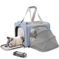 Small Dog Carriers Airline Approved,Blue Cats Travel Bag,Personality,Expandable,Ventilated,Sturdy Pets Carriers Rabbits Bunny Puppies Cage Small Animals Outdoor Carry Kennel - color: Blue