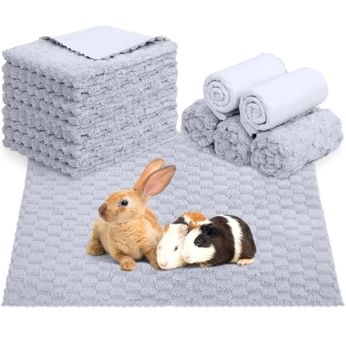 SmoothNovelty 5 Pcs Waterproof Guinea Pig Blankets Washable Small Animal Pad Pee Pet Blanket Sleep Bedding Mats Absorbent Guinea Pig Cage Liner Reusable Pet Sleep Pad(Gray,18" X 24",Waffle) - color: Gray, size: 18" X 24", style: Waffle