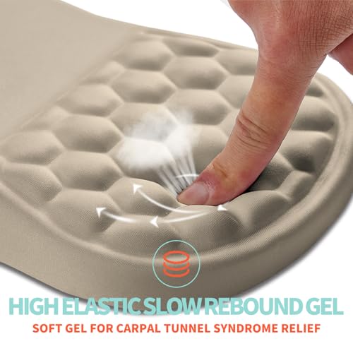 Ergonomic Mouse Pad Wrist Support with Memory Foam Massage Bulge, Carpal Tunnel Pain Relief Mousepad Wrist Rest for Mouse(12x8 inch, Apricot) - color: Kg034-apricot