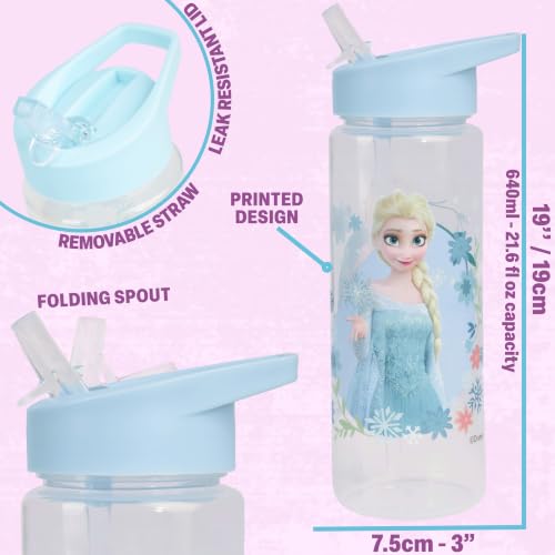Get Trend Disney Frozen Girls Lunch Box 3Pc Set | Kids Insulated Lunch Bag with BPA-Free Water Bottle and Snack Box, Back to School Anna & Elsa Gifts for Girls - color: Blue Frozen